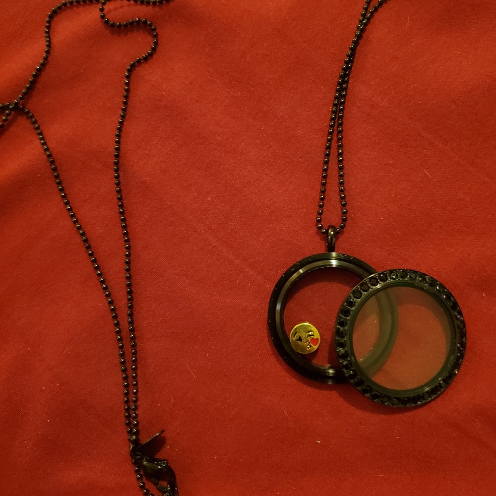 Black locket necklace